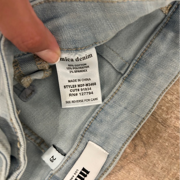 Mica Denim Wide Crop Jeans‎ Super High Rise Light Wash Pockets Size 29 - Picture 5 of 9
